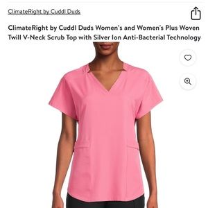 ClimateRight by Cuddl Duds Pink Scrub Set Size Medium